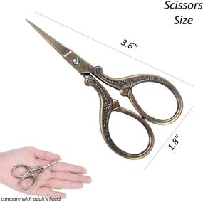 img 3 attached to BIHRTC 3.6 Inch Sewing Scissors for Embroidery, Crafting, and Needlework - 🧵 Small DIY Tools for Threading, Shearing, Artwork, and Handcraft - Paper Cutting Scissors Included