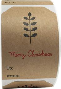 img 4 attached to 🎁 100 Natural Kraft Simple Christmas Gift Tags Holiday Present Stickers 2 x 3 Inch - Total Adhesive Labels