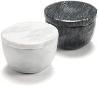 🧂 marble salt and pepper cellar set with spoon | salt box set in black and white | by jalz jalz logo