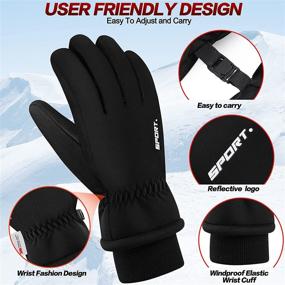 img 1 attached to 🧤 Winter Gloves with Anti-Slip Silicon Gel, Touchscreen Compatible, Windproof & Thermal Snow Gloves