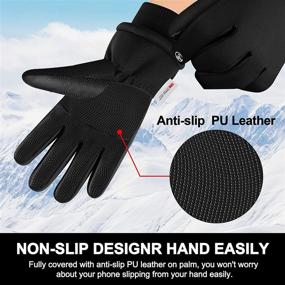 img 2 attached to 🧤 Winter Gloves with Anti-Slip Silicon Gel, Touchscreen Compatible, Windproof & Thermal Snow Gloves