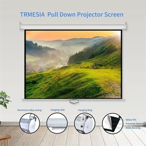 img 2 attached to 🎥 TRMESIA 84in 16:9 Manual Pull Down Projector Screen - Wrinkle-Free Fabric for Home Theater, Office & Indoor Use - Ceiling & Wall Mounted
