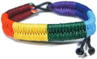 🌈 exoticdream friendship rainbow cord bracelet: vibrant plaided hippie cotton braided wristband for gay pride logo