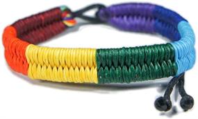 img 3 attached to 🌈 Exoticdream Friendship Rainbow Cord Bracelet: Vibrant Plaided Hippie Cotton Braided Wristband for Gay Pride