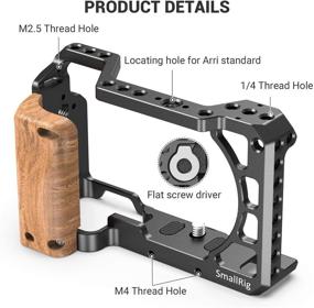 img 3 attached to SmallRig Camera Cage Kit with Wooden Handle Grip for Sony A6100 A6300 A6400 - KCCS2705