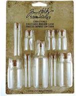🧪 corked vials - tim holtz idea-ology - set of 9 glass bottles in clear, assorted sizes - th92899 logo