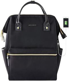 img 4 attached to 🎒 Рюкзак для ноутбука KROSER 15,6 дюйма - Стильный школьный комьютерный рюкзак с USB-портом - Водоотталкивающий повседневный колледж для мужчин/женщин-Черный