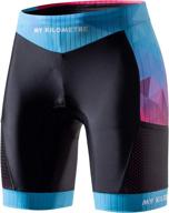 🏊 my kilometre women's triathlon shorts with 8" inseam, side pockets, and adjustable drawstring logo