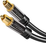 kabeldirekt 10ft optical digital audio cable - high-quality toslink cord for home theater, ps4 & xbox one - fiber optic, gold plated, male to male, s/pdif - black logo