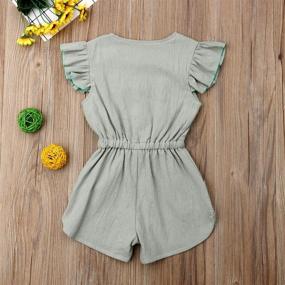 img 2 attached to 👗 Top Picks: Toddler Summer Clothes Ruffled Jumpsuit for Girls - Shop Girls' Clothing in Jumpsuits & Rompers