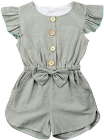 img 4 attached to 👗 Top Picks: Toddler Summer Clothes Ruffled Jumpsuit for Girls - Shop Girls' Clothing in Jumpsuits & Rompers