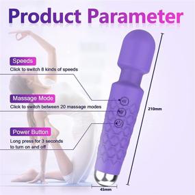 img 1 attached to Ultimate Power Wand Massager: 20 Massage Modes, 8 Strength Levels – Perfect for Full Body Relief, Sports Recovery, and Muscle Recharge – Mini Electric Handheld Stick