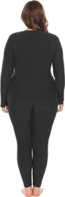 img 1 attached to 👚 IN'VOLAND Plus Size Fleece Lined Thermal Underwear: 2-Piece Long Johns Set for Women's Base Layer Comfort