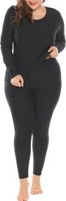 img 4 attached to 👚 IN'VOLAND Plus Size Fleece Lined Thermal Underwear: 2-Piece Long Johns Set for Women's Base Layer Comfort