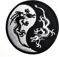 🐉 unique hho yin yang black & white dragons china patch: diy embroidered patches for stylish kids crafts on bags, jackets, jeans & more logo