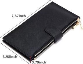 img 1 attached to 👛 Badiya Womens RFID Blocking Wallet - Bifold Multi Card Holder with Large Capacity and Zipper Pocket - Cellphone Purse, Perfect Gift in a Box