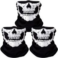 🧣 breathable skull face masks: 3-piece seamless balaclava headwear scarf set logo