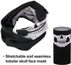 img 2 attached to 🧣 Breathable Skull Face Masks: 3-Piece Seamless Balaclava Headwear Scarf Set