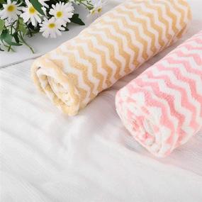 img 2 attached to Pack of 2 Pink Stripe Hair Turban Wraps - Avanlin Microfiber Hair Towel Caps for Women and Girls, Highly Absorbent Hair Drying Accessories for Wet Hair, Shower, and Twist Styles