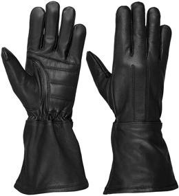 img 1 attached to 🏍️ Motorcycle Leather Gauntlet with Hugger-Resistant Features