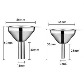 img 2 attached to 🔅 Hausprofi Mini Stainless Steel Funnel Set of 2 (2.2" / 56mm) - Classic Design for Transferring Essential Oils, Liquids, Fluids, Dry Ingredients & Powder