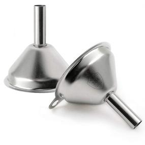 img 4 attached to 🔅 Hausprofi Mini Stainless Steel Funnel Set of 2 (2.2" / 56mm) - Classic Design for Transferring Essential Oils, Liquids, Fluids, Dry Ingredients & Powder