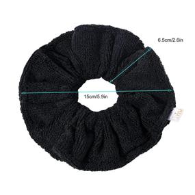 img 3 attached to 💆 Microfiber Hair Drying Scrunchies Towel Fiber - Large Jumbo Scrunchie for Curl Hair, Shower, Wet Anti Frizz Hair Products - Fast Absorbent Terry Cloth Sleep Scrunchy Gift for Women Girls