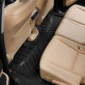 img 1 attached to 🚗 Custom Fit TPE Floor Mats for 2014-2019 Toyota Highlander (No Hybrid), All-Weather Car Mats Floor Liners, 1st & 2nd Row, Black