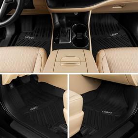 img 2 attached to 🚗 Custom Fit TPE Floor Mats for 2014-2019 Toyota Highlander (No Hybrid), All-Weather Car Mats Floor Liners, 1st & 2nd Row, Black