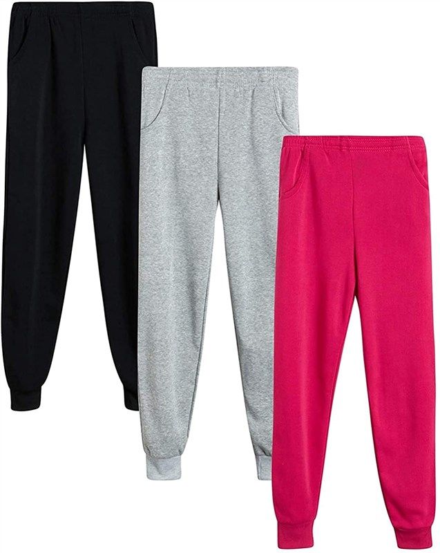 Coney Island Girls' Sweatpants - Active Fleece Joggers (3 Pack