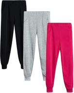🔥 coney island girls' sweatpants - active fleece joggers (3 pack): superior comfort and style for active kids! logo