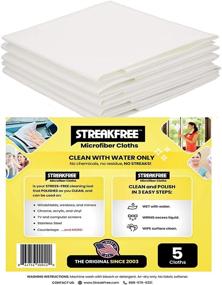 img 4 attached to 🔍 Sparkling 5 White STREAKFREE Microfiber Glass and Mirror Cleaning Cloths - Chemical-Free Way to Achieve Spotless, Lint-Free, and Smudge-Free Surfaces