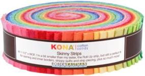 img 2 attached to 🌈 Vibrant Robert Kaufman KONA COTTON SOLIDS BRIGHT Skinny Strips - 1.5" Precut Quilting Roll Assortment