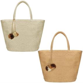 img 3 attached to Womens Straw Woven Handmade Handbag