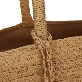img 1 attached to Womens Straw Woven Handmade Handbag