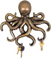 🐙 dwk decorative key holder - octopus wall sculpture for ocean theme house entrance decor | nautical octopus key hanger - sea wall art & decoration | 11" octopus décor логотип