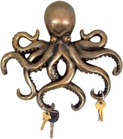 img 1 attached to 🐙 DWK Decorative Key Holder - Octopus Wall Sculpture for Ocean Theme House Entrance Decor | Nautical Octopus Key Hanger - Sea Wall Art & Decoration | 11" Octopus Décor