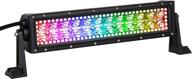 🌈 enhanced nicoko 12-inch led light bar with 72w spot lights and chasing rgb halo strip, remote and bluetooth controlled flashing modes for atv lights logo
