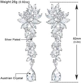 img 2 attached to 💎 Mecresh Bridal Teardrop Crystal Cluster Chandelier Earrings for Women - Perfect Valentine's Day Gift