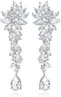 💎 mecresh bridal teardrop crystal cluster chandelier earrings for women - perfect valentine's day gift logo