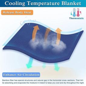 img 2 attached to 🔆 KPBLIS Cooling Blankets for Summer, Lightweight Blanket Queen Size, Sleep Cool Bamboo Blanket for Night Sweats and Hot Flashes (79x91 inches, Navy)