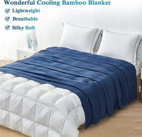 img 1 attached to 🔆 KPBLIS Cooling Blankets for Summer, Lightweight Blanket Queen Size, Sleep Cool Bamboo Blanket for Night Sweats and Hot Flashes (79x91 inches, Navy)