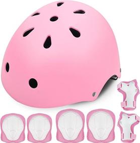 img 4 attached to 🛴 Premium Kids Outdoor Sports Protective Gear Set and Helmet, the Reliable W-001 Adjustable Helmet with Pads Set Knee Elbow Pads and Wrist Guards for Roller, Scooter, Skateboard, Bicycle