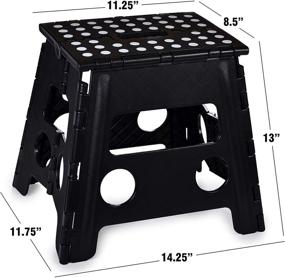 img 3 attached to Folding Step Stool 13 Inch - Anti-Skid & Sturdy for Adults and Kids | Easy One-Flip Opening | Versatile Use in Kitchen, Bathroom, Bedroom | Black