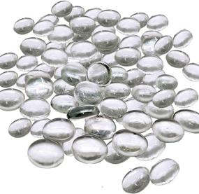 img 4 attached to 🔮 Joyclub Clear Flat Marbles for Vase Fillers: Glass Gems, Party Table Scatter, Wedding Decor, Aquarium Decoration, Crystal Rocks - 1 lbs (Approx 100 pcs)