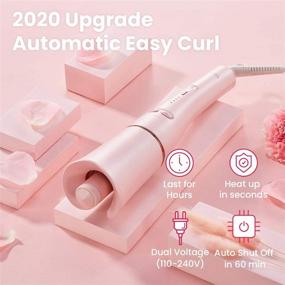 img 3 attached to 🌀 Lena Auto Hair Curling Wand 2020 Upgrade for Long & Medium Hair - Professional Styler with Ceramic Ionic Barrel, Automatic Rotating Curler Iron, Smart Anti-Stuck Sensor