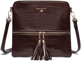 img 4 attached to 👜 Stylish and Practical Lightweight Medium Leather Crossbody Bag for Women with Tassel Zipper Pocket and Adjustable Strap
