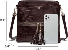 img 1 attached to 👜 Stylish and Practical Lightweight Medium Leather Crossbody Bag for Women with Tassel Zipper Pocket and Adjustable Strap