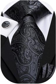 img 3 attached to Tie Paisley Necktie 63 Inches with Cufflinks | Men's Accessories for Ties, Cummerbunds & Pocket Squares