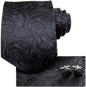 img 2 attached to Tie Paisley Necktie 63 Inches with Cufflinks | Men's Accessories for Ties, Cummerbunds & Pocket Squares